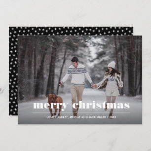 Minimal Graphic   Black  Christmas  Photo Card