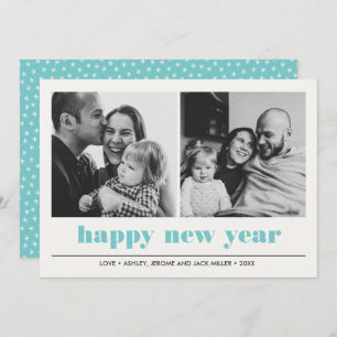 Minimal Graphic   Happy new year collage 2 Photo Card