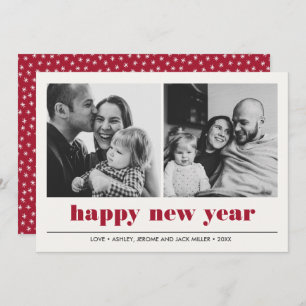 Minimal Graphic   Happy new year collage 2 Photo Card