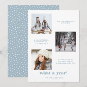 Minimal Graphic   Year in review 3 photo collage Card