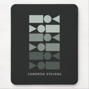 Minimal Gray Green Geometric Design Personalized  Mouse Mat