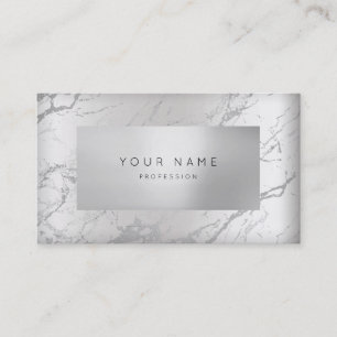 Minimal Gray Marble Appointment Silver 3D VIP Card
