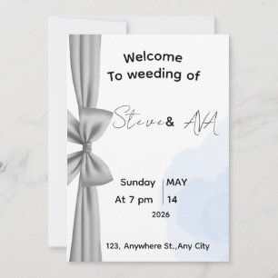 Minimal Gray Romantic Wedding Invitation   Elegant