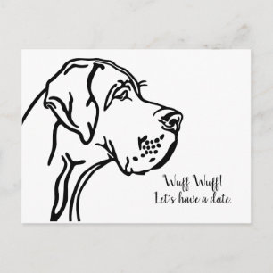 Minimal Great Dane portrait Postcard