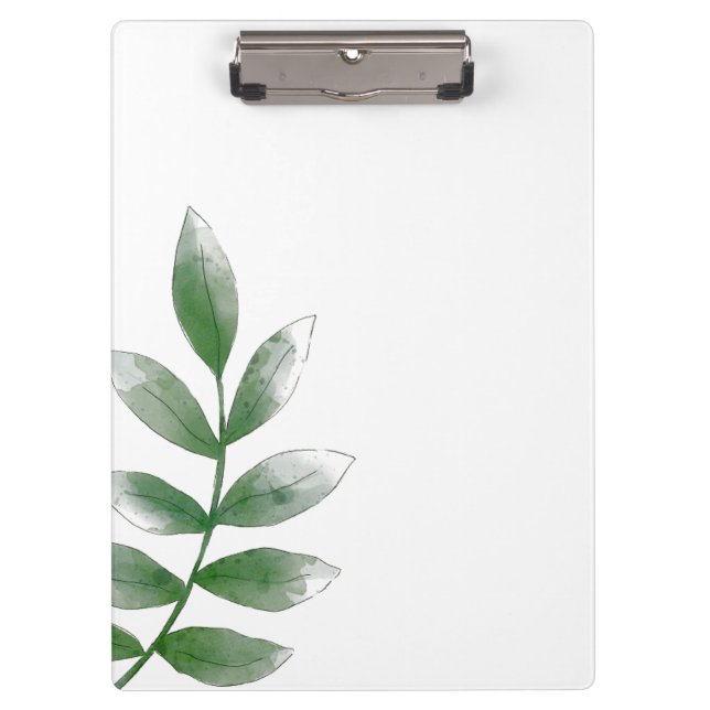 Minimal Green Botanical Clipboard (Front)