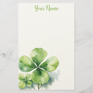 Minimal Green Botanical Watercolor Stationery
