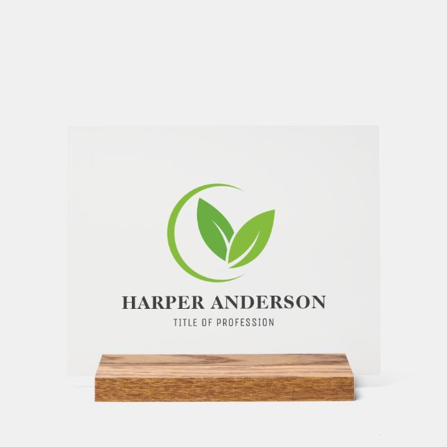  Minimal Green Eco-Friendly Professional  Acrylic Sign (Front)