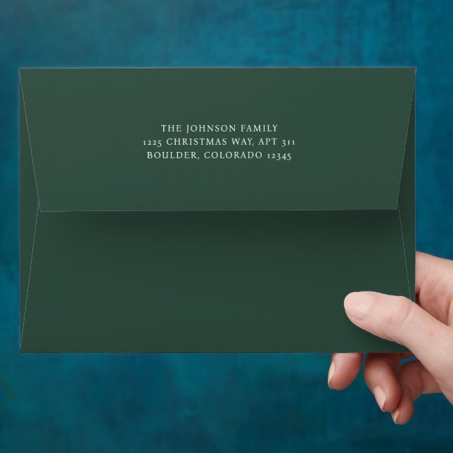 Minimal Green Elegant Christmas Envelope (Hand)