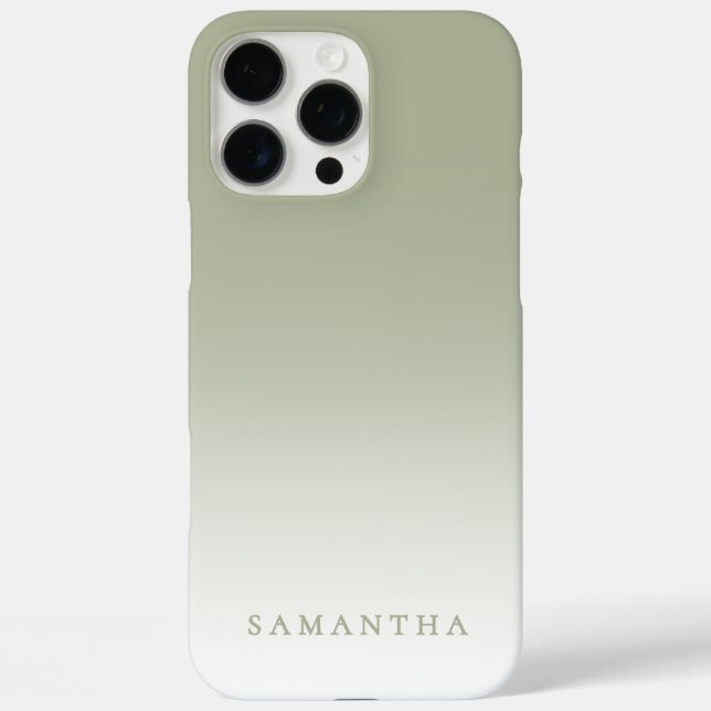 Minimal Green Gradient Modern Classy Personalized Case-Mate iPhone Case (Back)