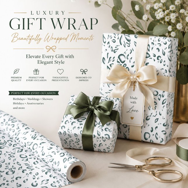 Minimal Green Leaf Wrapping Paper (Creator Uploaded)