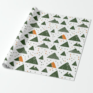 Minimal, green mountain  wrapping paper