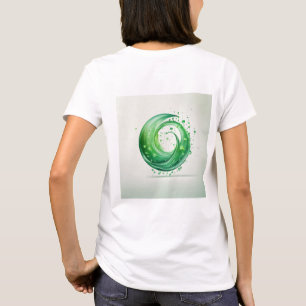 Minimal green water drops logo on white background T-Shirt