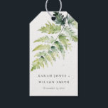 Minimal Green Watercolor Fern Foliage Wedding Gift Tags<br><div class="desc">If you need any further customisation or any other matching items,  please feel free to contact me at yellowfebstudio@gmail.com</div>