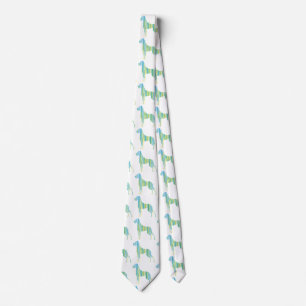 Minimal green yellow Great Dane  Tie