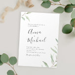 Minimal greenery calligraphy rustic wedding invitation<br><div class="desc">Modern chic minimal greenery watercolor botanical leaves design,  simple and elegant,  great for modern wedding,  rustic wedding,  and botanical garden wedding in spring and summer. 
See all the matching pieces in collection</div>