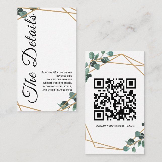 Minimal Greenery Enclosure Card Invitation (Front/Back)