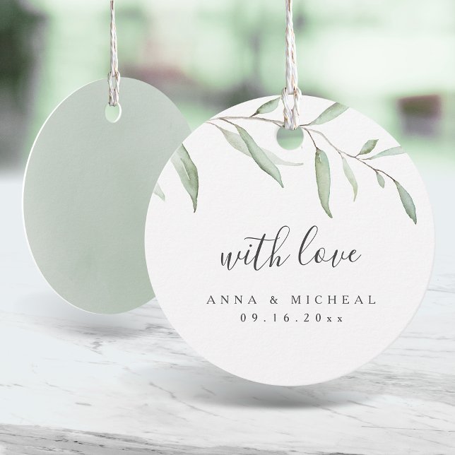 Minimal greenery rustic wedding favour tags (Minimal greenery rustic wedding favor tags)