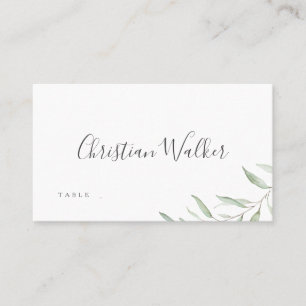 Minimal greenery rustic wedding place card
