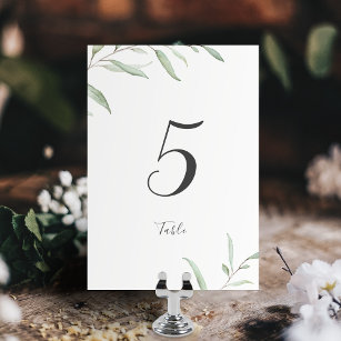 Minimal greenery rustic wedding table card