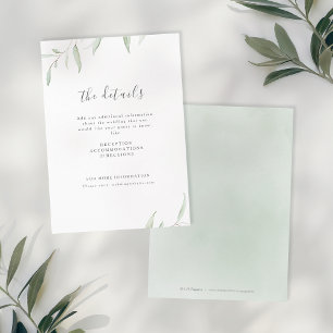 Minimal greenery simple botanical wedding enclosure card