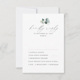 Minimal Greenery Wedding RSVP Card