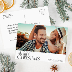 minimal greeting christmas holiday postcard