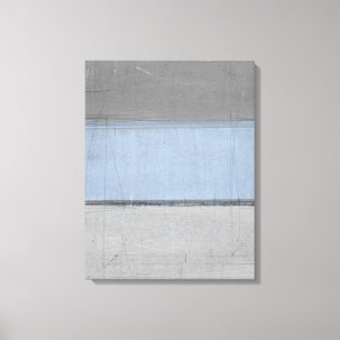 'Minimal' Grey and Blue Abstract Art Canvas Print