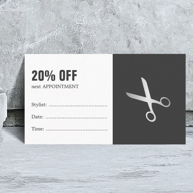 Minimal Grey Faux Silver Hair Appointment Coupon (Creator Uploaded)