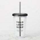 Minimal Grey Personalised Clear Tumbler with Straw