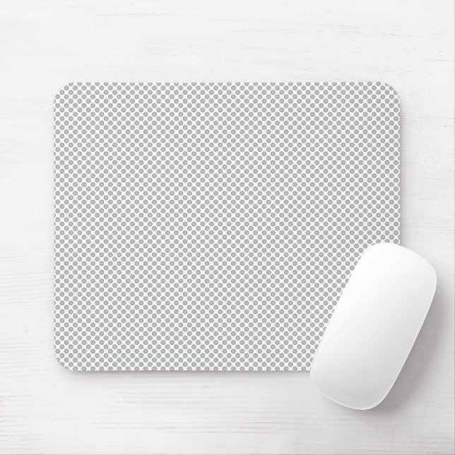 Minimal Grey Polka Dot Pattern  Mouse Mat (With Mouse)