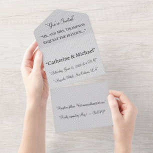 Minimal Grey Polka Dot Wedding Invite 