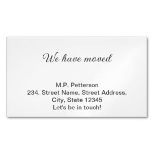 minimal grey we have moved add name address text  	Magnetic business card