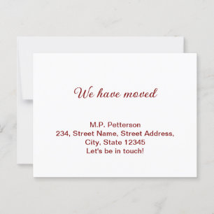 minimal grey we have moved add name address text postcard