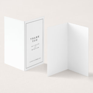 Minimal grey white square wedding thank you favour