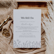 Minimal Grey Wildflower We Still Do Vow Renewal
