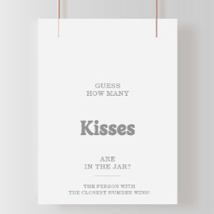 Minimal Guess How Many Kisses Bridal Shower Game  Poster