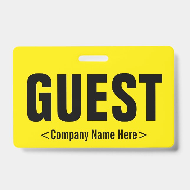 Minimal "GUEST" Badge ID Badge (Front)