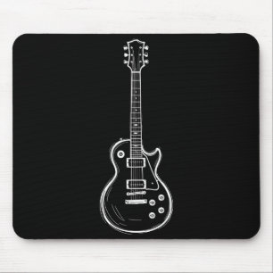 Minimal Guitar Line Art Funny Music Lover Guitaris Mouse Mat
