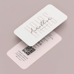 Minimal Hair Stylist Aesthetic Soft Pink Business Card