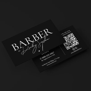 Minimal Hair Stylist Elegant Barber Business Card
