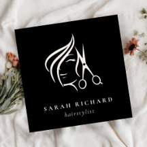 Minimal Hairstylist Black & White Hair Scissor