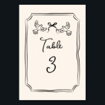 Minimal Hand-Drawn Doves Wedding Table Number Card<br><div class="desc">Elevate your reception decor with this Minimal Hand-Drawn Doves Table Number Card. The simple black line illustration of doves tied with a ribbon and an elegant frame gives this design a refined,  timeless appeal. Perfect for modern,  romantic,  or minimalist weddings — understated elegance that speaks volumes.</div>