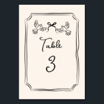 Minimal Hand-Drawn Doves Wedding Table Number Card<br><div class="desc">Elevate your reception decor with this Minimal Hand-Drawn Doves Table Number Card. The simple black line illustration of doves tied with a ribbon and an elegant frame gives this design a refined,  timeless appeal. Perfect for modern,  romantic,  or minimalist weddings — understated elegance that speaks volumes.</div>