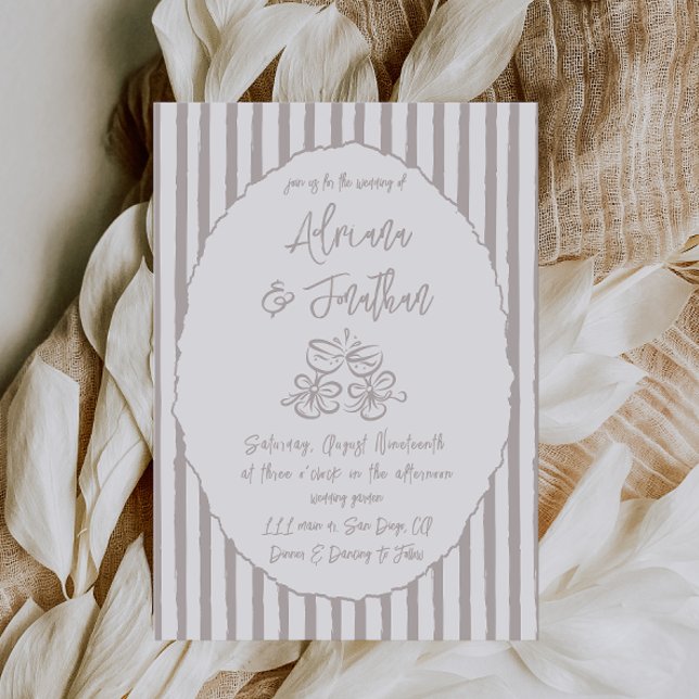 Minimal Hand Drawn Wedding Invitation (Creator Uploaded)