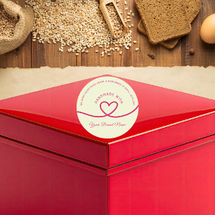 Minimal Hand made love heart Personalised Sticker