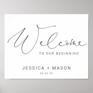 Minimal Hand Wedding Welcome Sign Poster