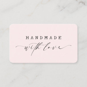 Minimal Handmade with Love Script Custom Logo Business Card