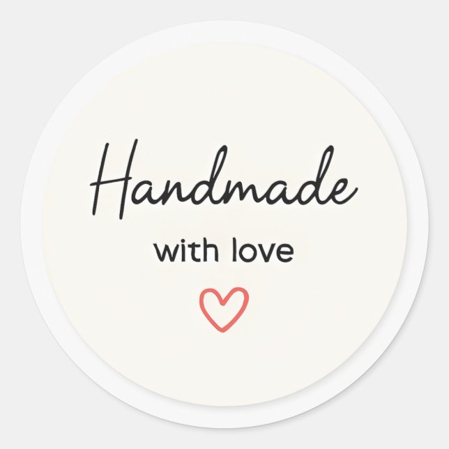 Minimal handmade with love sticker (Front)