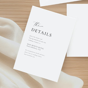 Minimal Handwritten Script Wedding Details Enclosure Card