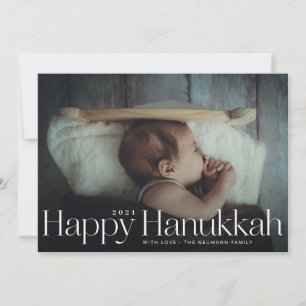 Minimal Happy Hanukkah Holiday Photo